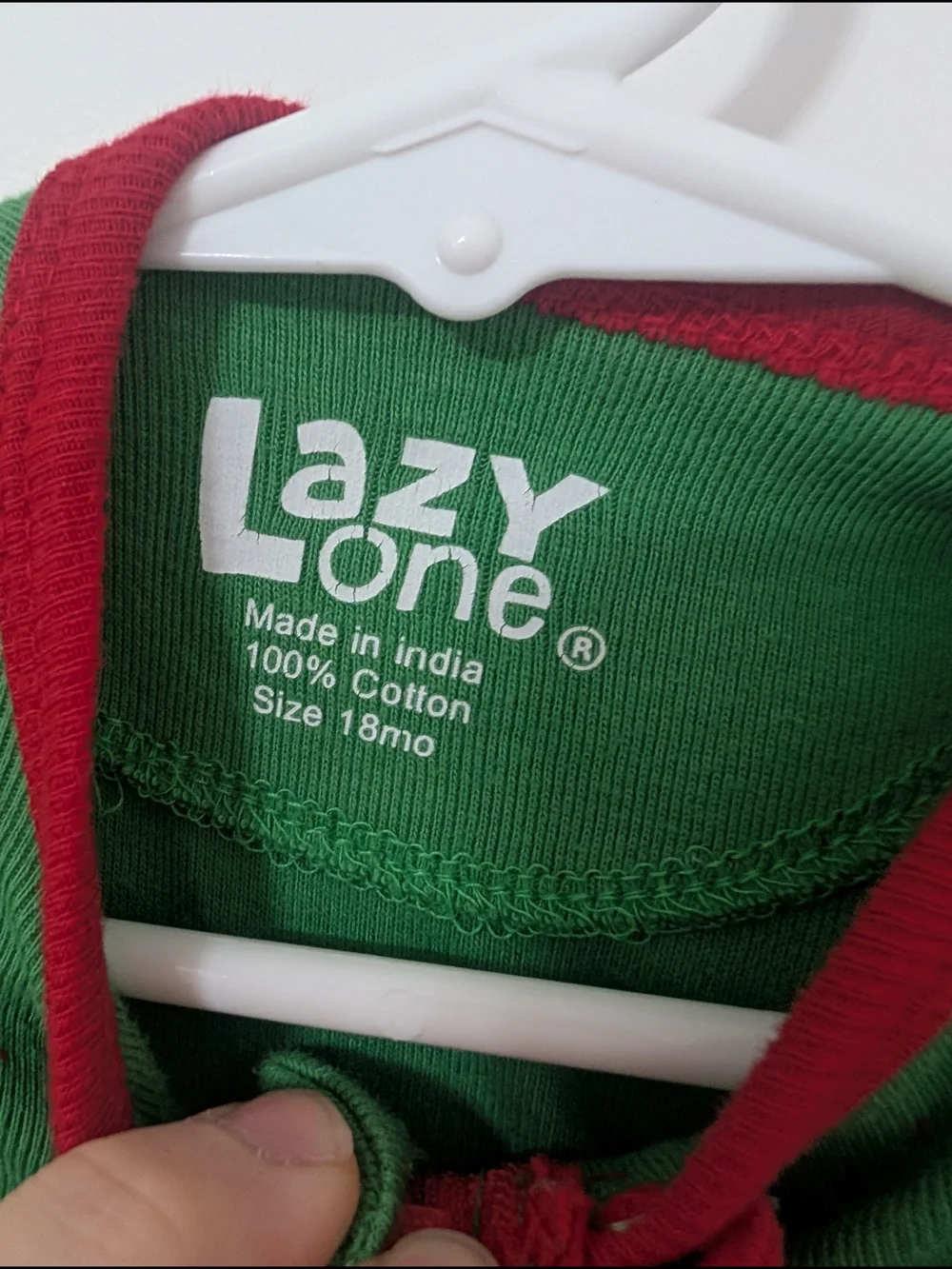 Lazy One Green Christmas Themed One Piece‎ Pajama 18m